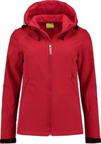 L&S Jas Capuchon Softshell Dames - Vrouwen - Rood - XL
