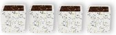Set van 4 WLPlants Luxe Bloempotten Terrazzo Ø7 - Vierkant - Wit - Hoogte 7 cm - Keramische sierpotten met hoogwaardige afwerking - Geschikt als plantenpot - Binnen en buiten te gebruiken