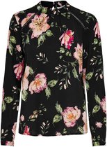 Only Blouse Onlnew Mallory  Aop L/s Blouse Wvn 15154629 Black/jasmin Flower Dames Maat - W38