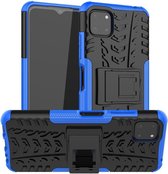 Rugged Kickstand Back Cover - Samsung Galaxy A22 5G Hoesje - Blauw