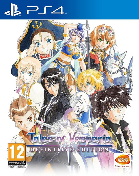 De hoes van Tales of Vesperia: Definitive Edition voor PS4, met een groep anime personages.