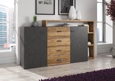 Dressoir Bello - Grijs - Eiken - 180 cm