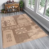 Tapiso Floorlux Vloerkleed Beige Keuken Modern Tapijt Maat– 160x230