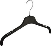 De Kledinghanger Gigant - 50 x Blouse / shirthanger kunststof zwart met rokinkepingen, 38 cm