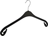 De Kledinghanger Gigant - 60 x Blouse / shirthanger kunststof zwart met rokinkepingen, 47 cm