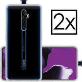 Hoes Geschikt voor OPPO Reno 2 Hoesje Cover Siliconen Back Case Hoes - Transparant - 2x