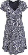 Promiss - Female - Jurk in gestipt tricot  - Marineblauw