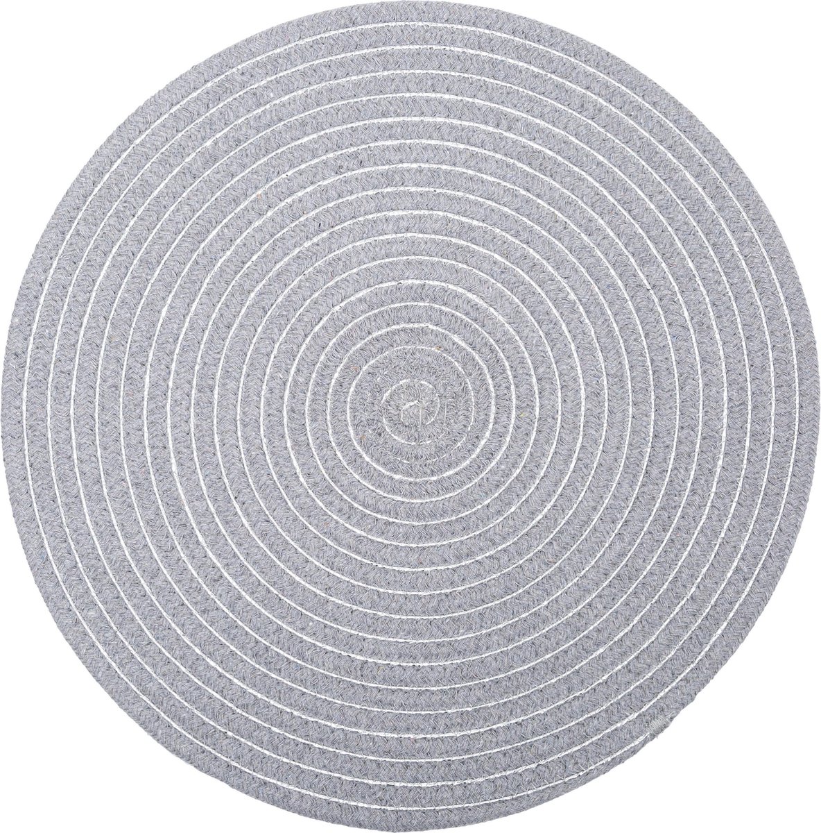 Atmosphera onderlegger set van 2 - Glanzend - licht grijs - Placemat - D35 cm
