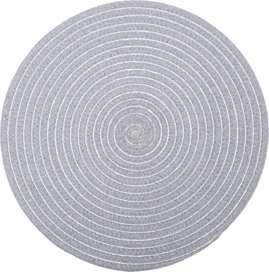Set de 2 sous-verres Atmosphera - Brillant - gris clair - Set de table - D35 cm