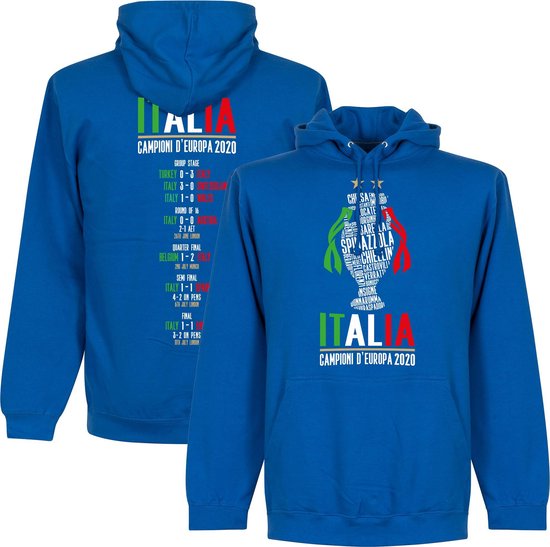 Italië Champions Of Europe 2021 Road To Victory Hoodie - Blauw - M