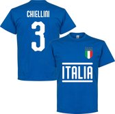 Italië Chiellini 3 Team T-Shirt - Blauw - M