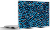 Laptop sticker - 10.1 inch - Luipaardprint - Design - Blauw - 25x18cm - Laptopstickers - Laptop skin - Cover