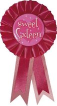 rozet ''Sweet sixteen'' roze 8 x 14,5 cm