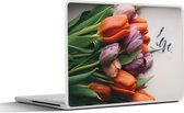 Laptop sticker - 12.3 inch - Bloemen - Tulpen - Quote - 30x22cm - Laptopstickers - Laptop skin - Cover