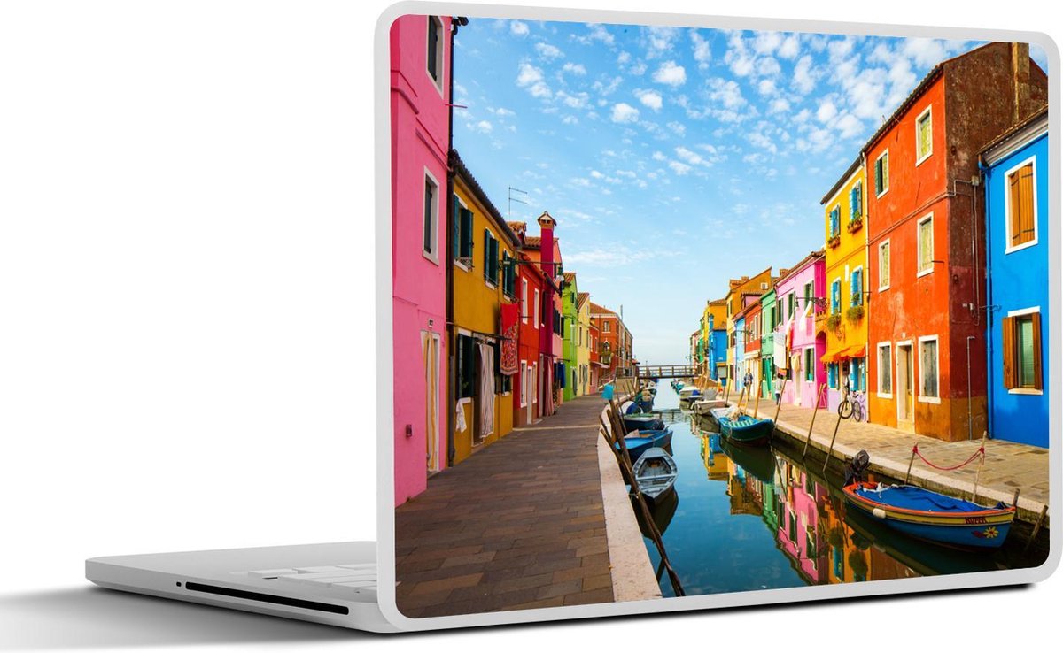 Afbeelding van product SleevesAndCases  Laptop sticker - 13.3 inch - Italië - Huizen - Kleurrijk