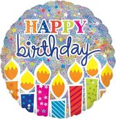 folieballon Happy Birthday kaarsen junior 81 cm