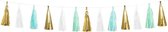 tasselslinger Zeemeermin 3 meter papier goud/wit/groen