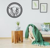 Muursticker Buffalo -  Lichtbruin -  Ø 120 cm  -  slaapkamer  woonkamer  dieren - Muursticker4Sale
