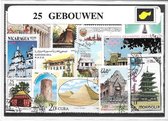 Gebouwen – Luxe postzegel pakket (A6 formaat) : collectie van 25 verschillende postzegels van gebouwen – kan als ansichtkaart in een A6 envelop - authentiek cadeau - kado - geschen