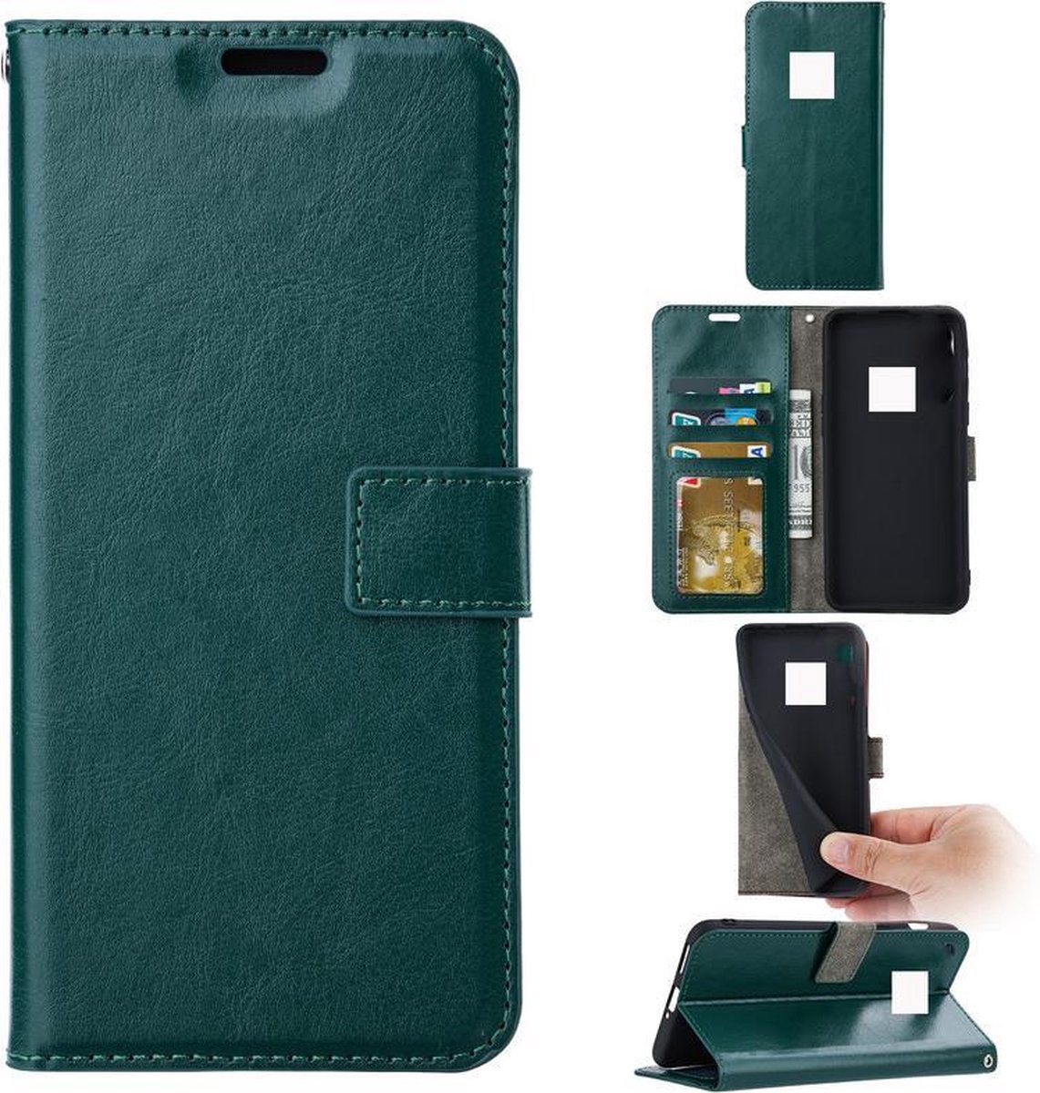 Portemonnee Book Case Hoesje Geschikt voor: Nokia XR20 - groen