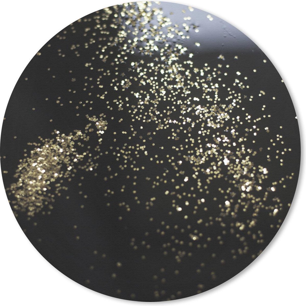 Muismat rond 30x30 cm - Mousepad Marmer - Glitter - Goud - Zwart - Ronde muismatten