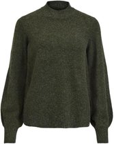 Vila Trui Vihanna Balloon L/s Knit Top/1/ka/s 14070959 Forest Night/melange Dames Maat - S