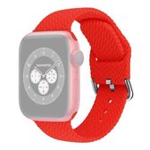 Gevlochten siliconen vervangende horlogebanden met gesp voor Apple Watch Series 6 & SE & 5 & 4 40 mm / 3 & 2 & 1 38 mm (rood)