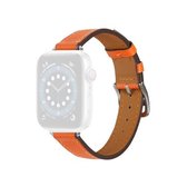 B-stijl lederen band horlogeband voor Apple Watch Series 6 & SE & 5 & 4 44 mm / 3 & 2 & 1 42 mm (oranje)