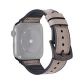 Crazy Horse-textuur lederen vervangende horlogebanden voor Apple Watch Series 6 & SE & 5 & 4 40 mm / 3 & 2 & 1 38 mm (grijs)