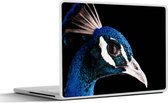 Laptop sticker - 11.6 inch - Pauw - Dier - Blauw - 30x21cm - Laptopstickers - Laptop skin - Cover
