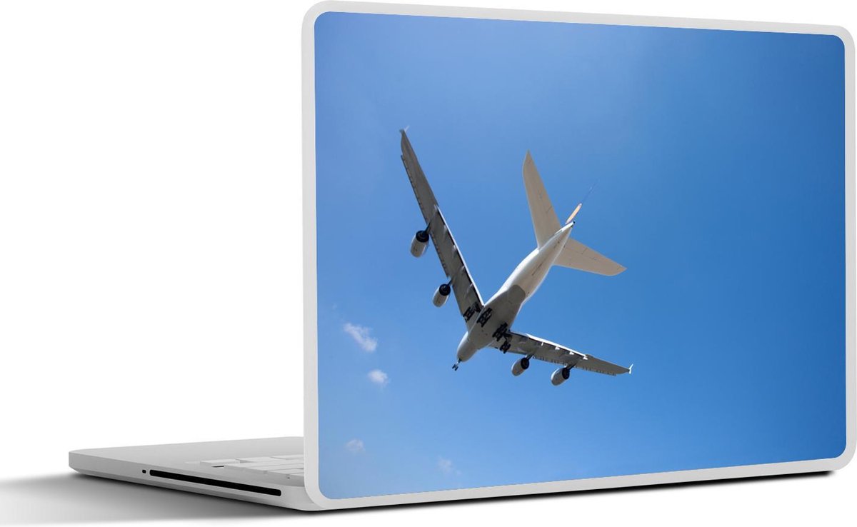 Afbeelding van product SleevesAndCases  Laptop sticker - 10.1 inch - Vliegtuig die in de helder blauwe lucht vliegt