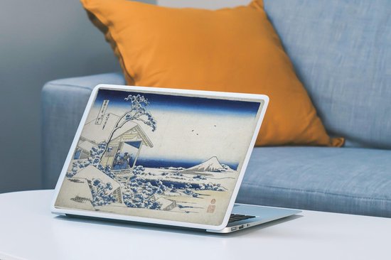 Sticker ordinateur portable - 14 pouces - Snowy morning in Koishikawa - Peinture de Katsushika Hokusai