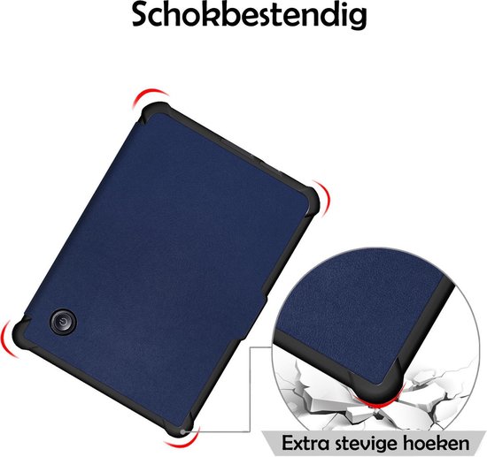 Hoesje Geschikt voor Kobo Libra H2O Hoes Bescherm Hoesje Case Sleep Cover Trifold - Hoes Geschikt voor Kobo Libra H2O Hoesje - Donkerblauw van Rocketbook — afbeelding 4