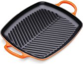 Le Creuset Grillplaat Signature - Oranjerood - 30 x 27 cm - Geëmailleerd Gietijzer - Geschikt voor Alle Warmtebronnen, inclusief Inductie en Oven - Vaatwasserbestendig - Levenslange Garantie