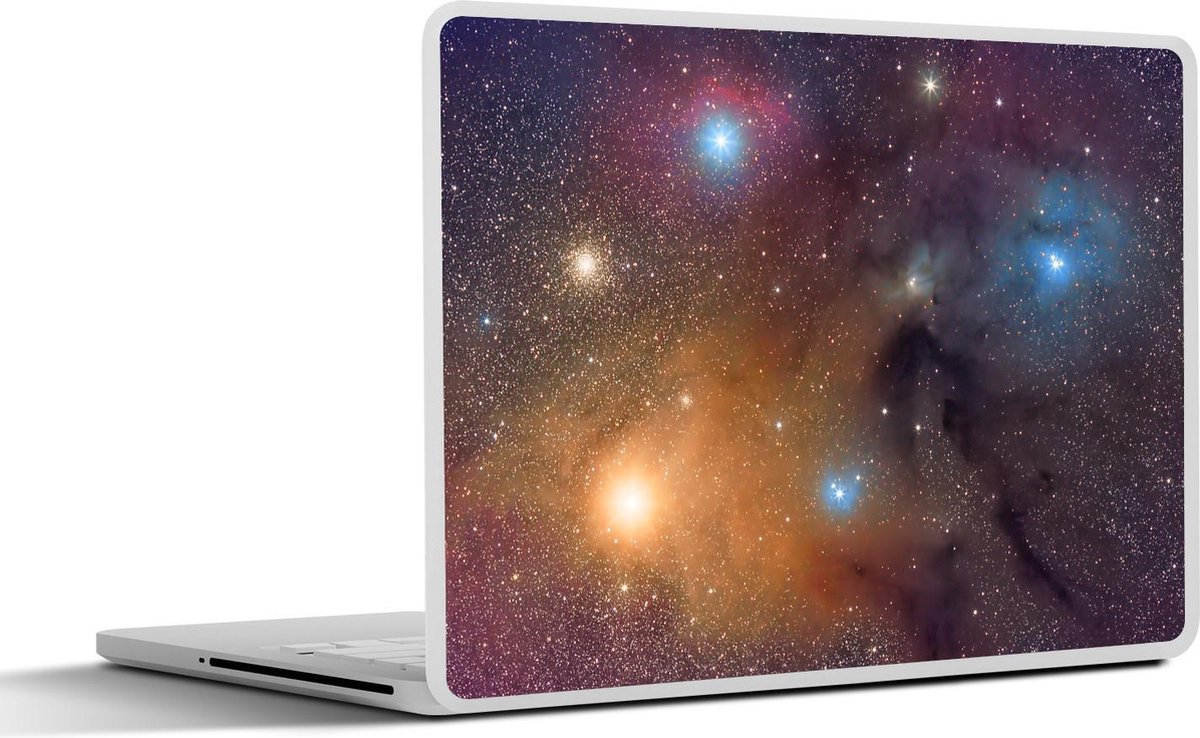 Laptop sticker - 10.1 inch - Universum - Sterren - Kleuren - Jongens - Meisjes - Kinderen - 25x18cm - Laptopstickers - Laptop skin - Cover