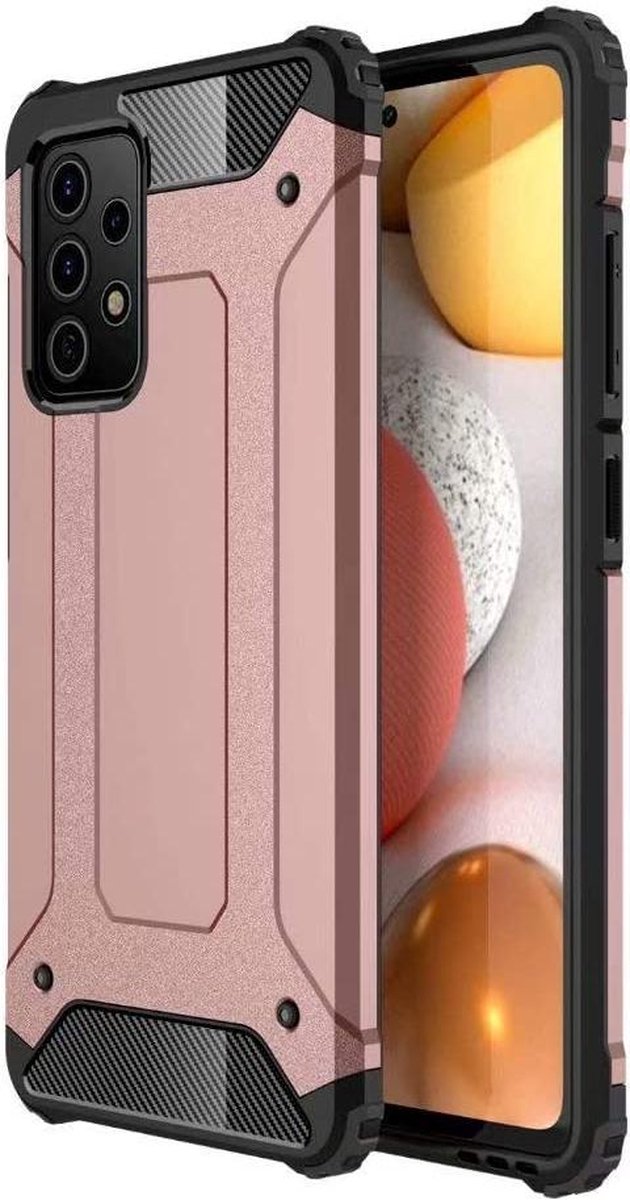 Hoesje Geschikt voor: Samsung Galaxy A32 5G Armor Hybrid - Rose Goud