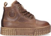 Pinocchio P2461 Hoge sneakers - Leren Sneaker - Jongens - Bruin - Maat 25