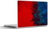 Laptop sticker - 15.6 inch - Inkt - abstract - Rood - Blauw - 36x27,5cm - Laptopstickers - Laptop skin - Cover