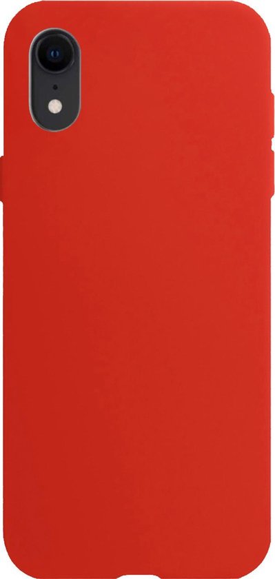 Hoesje Geschikt voor iPhone XR Hoesje Siliconen Cover Case - Hoes Geschikt voor iPhone XR Hoes Back Case - Rood