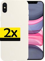 Hoes voor iPhone X Hoesje Siliconen - Hoes voor iPhone X Case - 2 Stuks - Wit