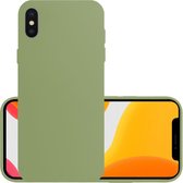 Hoes Geschikt voor iPhone Xs Hoesje Cover Siliconen Back Case Hoes - Groen.