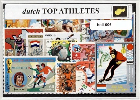 Afbeelding van het spel Dutch Topsport(st)ers - Typisch Nederlands postzegel pakket & souvenir. Collectie van verschillende postzegels van Nederlandse topsport(st)ers – kan als ansichtkaart in een A6 envelop - authentiek cadeau - kado - kaart - topsport - holland - oranje