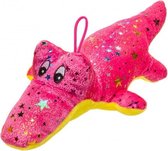 Knuffel krokodil roze 30 cm