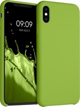 kwmobile telefoonhoesje voor Apple iPhone XS Max - Hoesje met siliconen coating - Smartphone case in groene peper