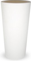 PLASTECNIC - Bloempot Tan Vaso Tondo Alto, rond, H96 cm, wit