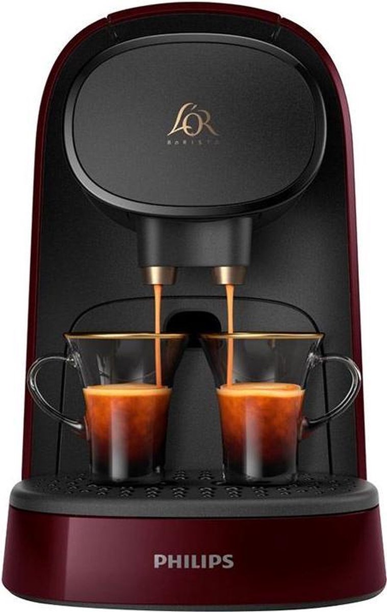 Machine a Cafe a capsules double espresso PHILIPS L'Or Barista LM8012/51 - Rouge 9 capsules