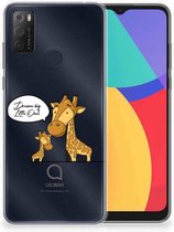 Trendy Telefoonhoesjes Alcatel 1S (2021) Smartphone Hoesje Doorzichtig Giraffe
