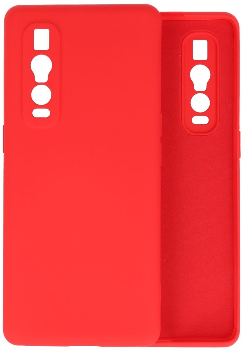 Hoesje Geschikt voor de Oppo Find X2 Pro - Fashion Color Backcover Telefoonhoesje - Rood