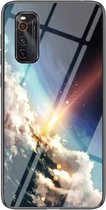 Voor vivo iQOO Neo3 5G sterrenhemel geschilderd gehard glas TPU schokbestendige beschermhoes (heldere sterren)