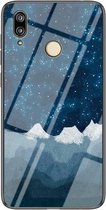 Voor Huawei P20 lite Sterrenhemelpatroon Gehard Glas + TPU Schokbestendig Beschermhoes (Star Chess)